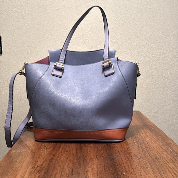 Unbranded Bag, blue (periwinkle) with brown around base - Picture 3 of 10